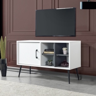 3112 �ile ( METAL AYAKLI METAL KULPLU ) Tv �nitesi 100 Cm - Beyaz