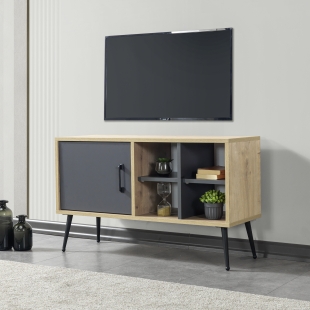 3109 �ile ( METAL AYAKLI METAL KULPLU ) 100 Cm Tv �nitesi - Antrasit Safir