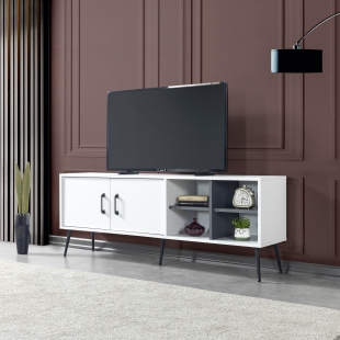 3612 �ile ( METAL AYAKLI METAL KULPLU ) 160 Cm Tv �nitesi - Beyaz