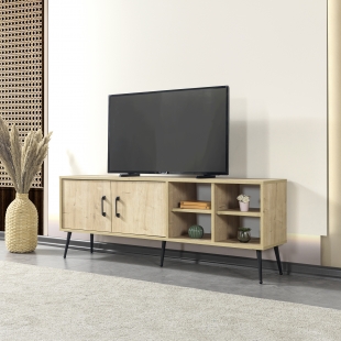 3608 �ile Metal Ayakl� Metal Kulplu 160 Cm TV �nitesi Safir