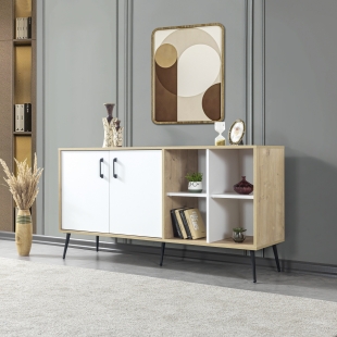 4611 �ile (METAL AYAKLI METAL KULPLU) 160 Cm Konsol - Yemek Odas� Beyaz - Safir