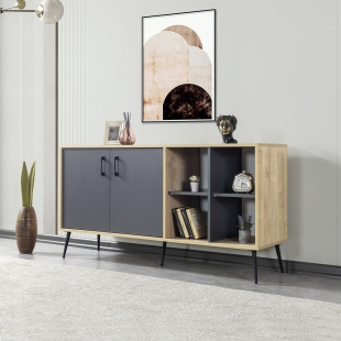 4609 �ile ( METAL AYAKLI METAL KULPLU ) 160 Cm Konsol - Yemek Odas� Antrasit - S