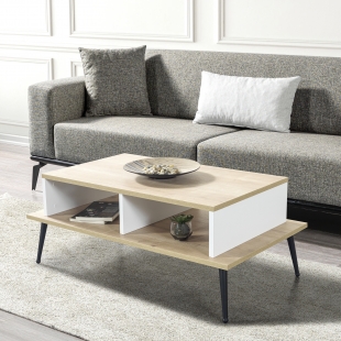 2011 �ile Metal Ayakl� Orta Sehpa , Salon Sehpas� Beyaz - Safir