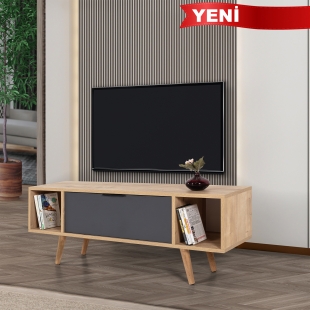 3324 Mesir 130 Cm ( AH�AP AYAKLI , METAL KULPLU ) TV �nitesi , Safir - Antrasit