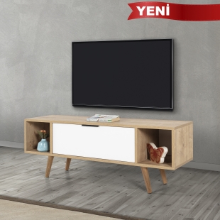 3328 Mesir 130 Cm ( AH�AP AYAKLI , METAL KULPLU ) TV �nitesi , Safir - Beyaz