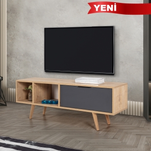 3341 Ven�s 130 Cm ( AH�AP AYAKLI , METAL KULPLU ) TV �nitesi , Safir - Antrasit