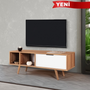 3344 Ven�s 130 Cm ( AH�AP AYAKLI , METAL KULPLU ) TV �nitesi , S���t - Beyaz
