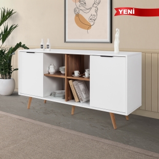 4618 Sina 160 Cm ( AH�AP AYAKLI , METAL KULPLU ) Konsol , Beyaz - S���t , Salon
