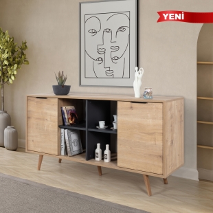 4619 Sina 160 Cm ( AH�AP AYAKLI , METAL KULPLU ) Konsol ,Safir - Antrasit , Salo