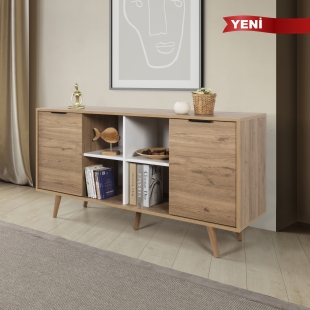 4621 Sina 160 Cm ( AH�AP AYAKLI , METAL KULPLU ) Konsol , Sepet - Beyaz , Oturma