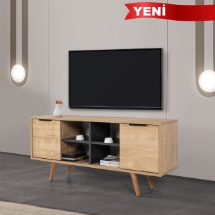 3319 Sina 130 Cm ( AH�AP AYAKLI , METAL KULPLU ) TV �nitesi , Safir - Antrasit ,