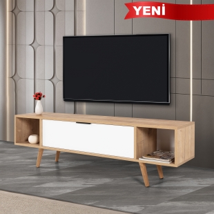 3628 Mesir 160 Cm ( AH�AP AYAKLI , METAL KULPLU ) TV �nitesi , Safir - Beyaz