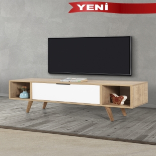 3328 Mesir 130 Cm ( AH�AP AYAKLI , METAL KULPLU ) TV �nitesi , Safir - Beyaz , T